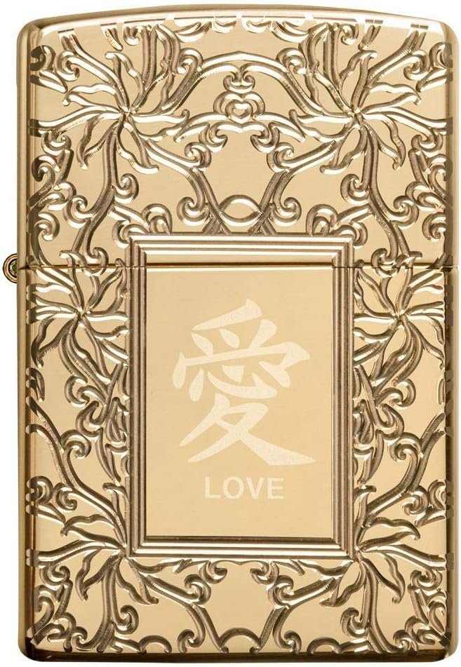 **Zippo Diseño Amor Chino**: encendedor **Latón Pulido Amor** con el símbolo central grabado.