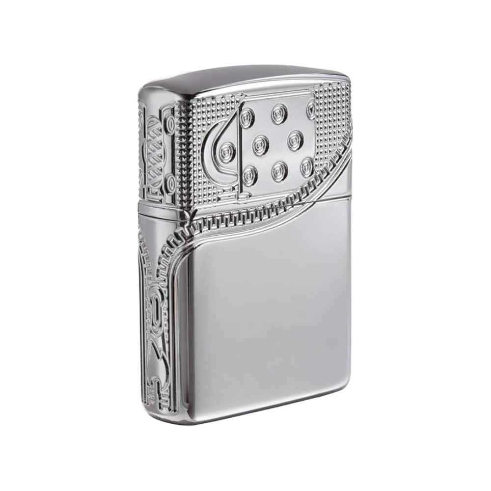 Mechero Zippo Armor de alta calidad, con tallado profundo y diseño premium
