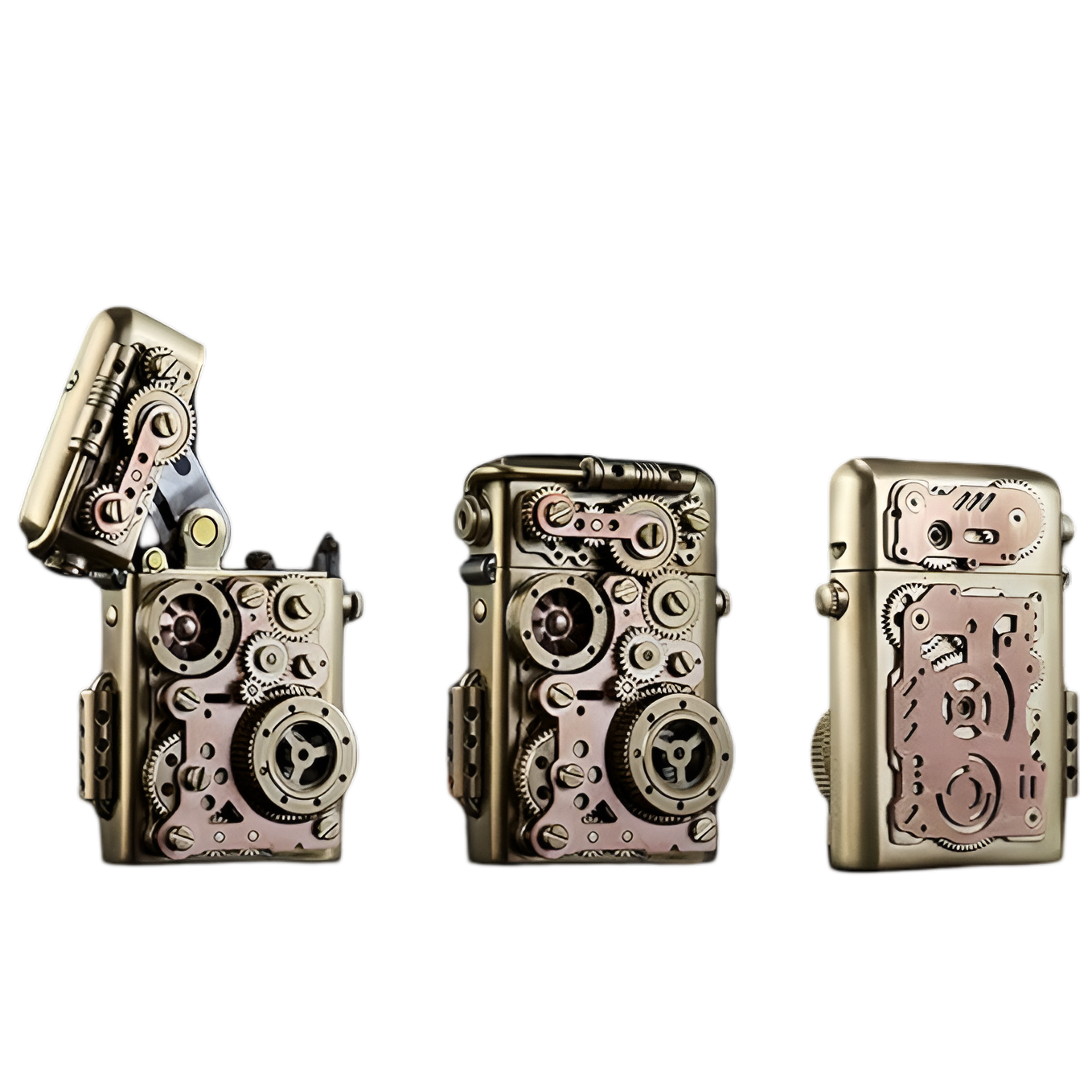 Detalles Artesanales del Mechero Plegable Steampunk | Acabados de Colección