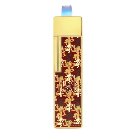 Mechero S.T. Dupont Slimmy Jet encendido mostrando la llama jet